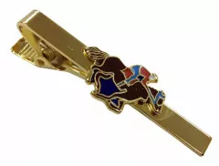 Metal tie clip with Jockey