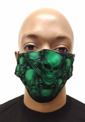 Gesichtsmaske Neon Totenköpfe