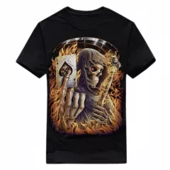 Biker T-Shirt Skull Gambler (Glow in the Dark)