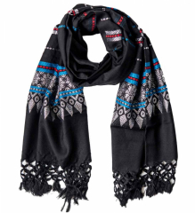 Fringed Scarf with colorful pattern