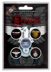 Saxon Wheels Of Steel Button Badge Pack