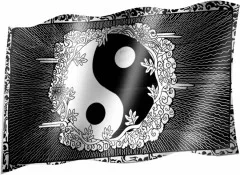 Yin Yang Dragon Flag