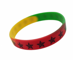 Silikon Armband Rastafari Sterne