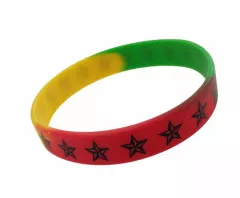 Silicone Armband Rasta Stars