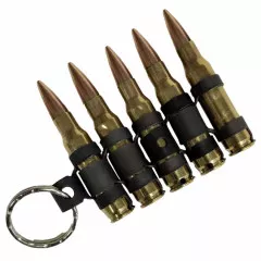 5 Row M60 Bullet Key Ring Brass Or Chrome Coloured