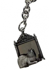 Keychain gothic cat mirror key ring