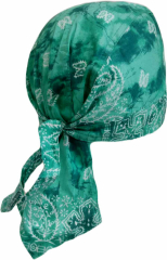 Fitted Bandana Cap Turquoise Batik Paisley