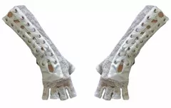 Elegant Arm sleeves with white satin ribbon lacing