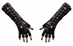 Elegant Arm sleeves with black satin ribbon lacing