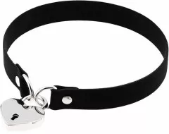 Gothic Heart Choker With Padlock & Key
