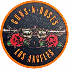Embroidered Patch Iron On Guns N Roses Los Angeles Orange