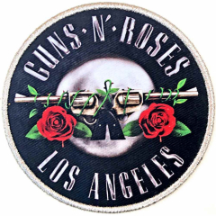 Embroidered Patch Iron On Guns N Roses Los Angeles Silver