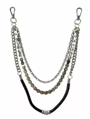 3 row trouser chain black / silver
