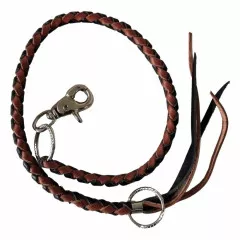 Black brown leather wallet chain