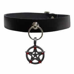 Pentagram Collar - red stones