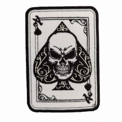 Embroidered Patch Iron On Skull And Spade