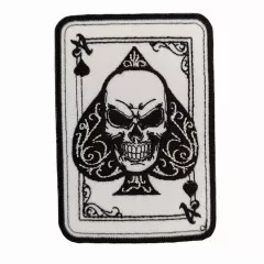 Embroidered Patch Iron On Skull And Spade