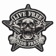 Embroidered Patch Iron On Live Free Ride Free