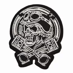 Gestickter Aufnäher | Aufbügler Skull & Pistons