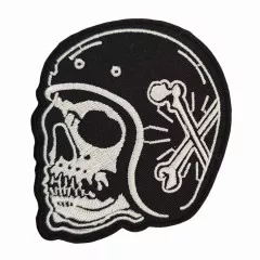 Gestickter Aufnäher | Aufbügler Skull Retro Helmet