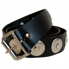Concho Studded Leather Waist Belt