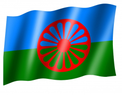 Romani flag or the flag of the Roma