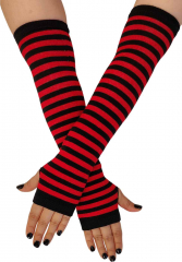 Striped Arm Warmers Black and Red