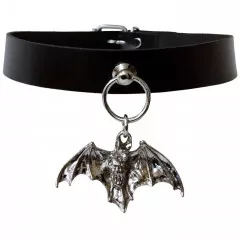 Leather Collar Choker Bat