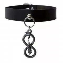 Leather Collar Choker Snake Of Infinity