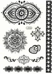 Mandala Tattoo Set Black