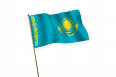 Kazakhstan Waving Hand Flag