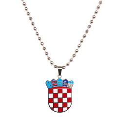 Kroatien-Flaggen-Halskette aus Edelstahl