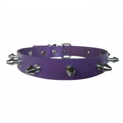 Purple Leather Choker Killer Studded