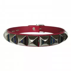 Red Pyramid Studded Choker