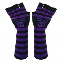 Purple Striped Arm Sleeves with Skull