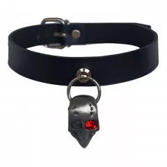 Leather Choker with Skull Pendant