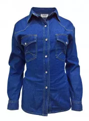 Ladies Denim Shirt in Blue
