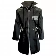 Black Gothic Jacket | Hood, Ripped, Straps