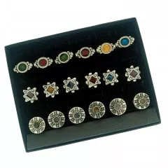Gothic & Punk Ringset Colored Accents 18 pcs