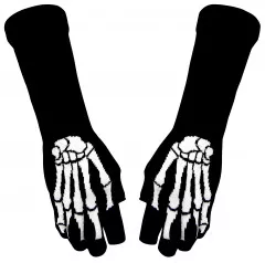 Fingerless Arm Sleeves With Skeletol Hand Pattern