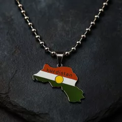 Edelstahl Halskette Kurdistan | sehr aparter kleiner Anhänger