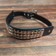 Faux Leather Choker with small Pyramid studs