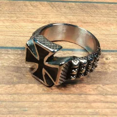 Stainless Steel Fingerring | Big Iron Cross