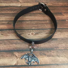 Leder Halsband | grosse Fledermaus