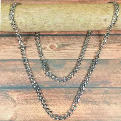 Stylish Stainless Steel Necklace With Polished Edges