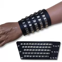 Wristband with bowed Studs | faux Leather