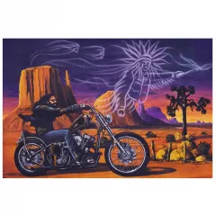 Grand Canyon Biker | textiles Poster