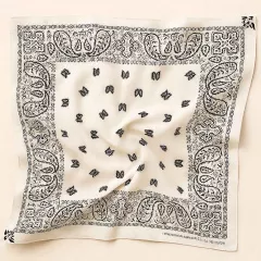 Bandana Halstuch Paisley Weiß Schwarz