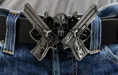 Belt Buckle Skulls & Guns