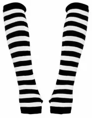 Arm sleeves Black White Striped
